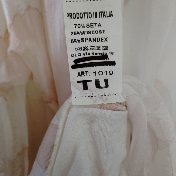 Via Veneto 🤍Made in Italy🤍 Silk Blend Flowy Boho Top ~ Size L - Picture 14 of 14